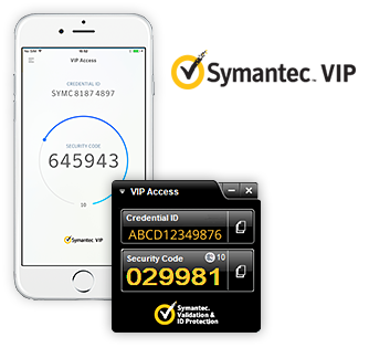 Samples of VIP Access mobile and desktop application